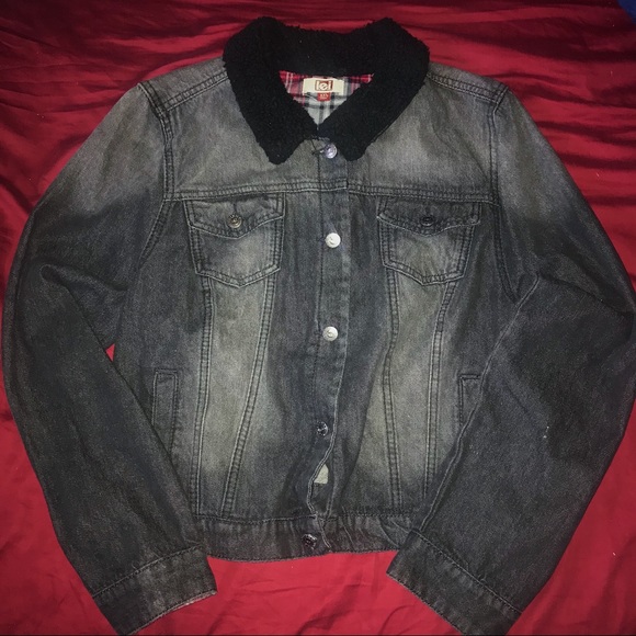 L.E.I Black Denim Bomber Jacket Riverdale Serpeant - Picture 2 of 7
